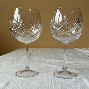 Pair of Caro Lenox Crystal Wine Goblets